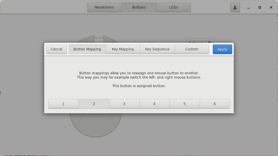 The first iteration of the button dialog